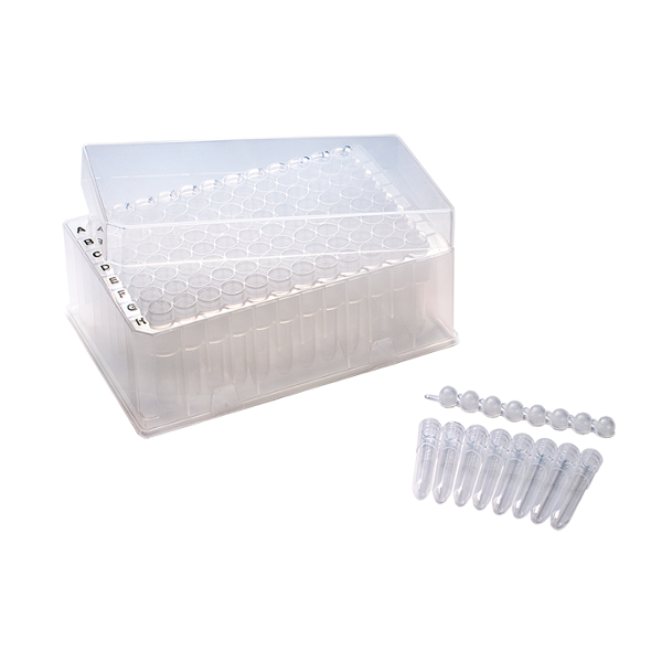Cluster Tubes 8-Strip 1.2ml, Racked 8 X 12 Format, Sterile