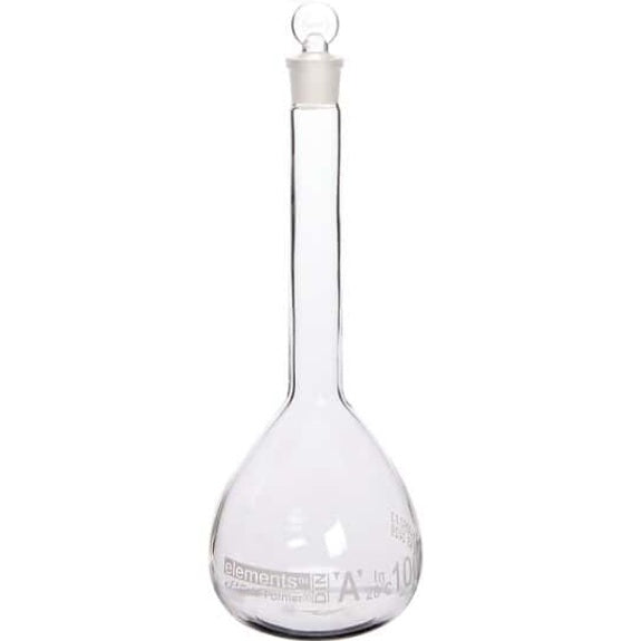 Volumetric Flask, Glass, with PE Stopper, 1000 mL