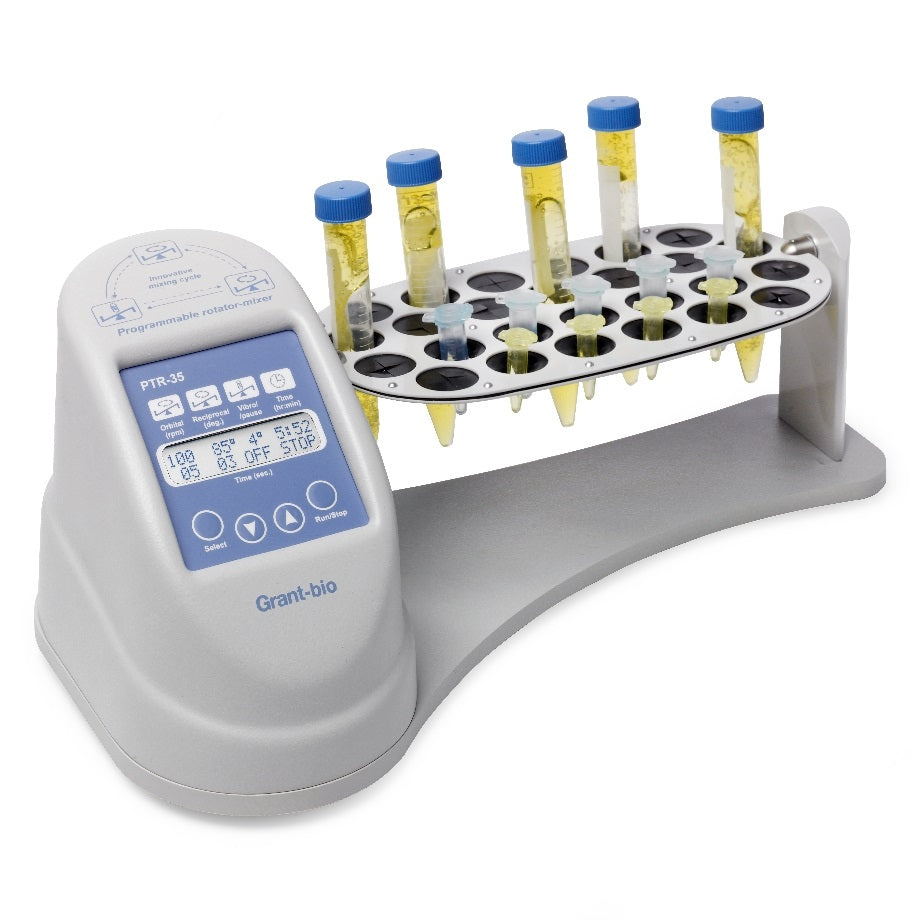 Multi-function tube rotator, vertical 360° rotates, vibrates, reciprocates, 1 to 100rpm, holds 26 x 1.5-15ml tubes