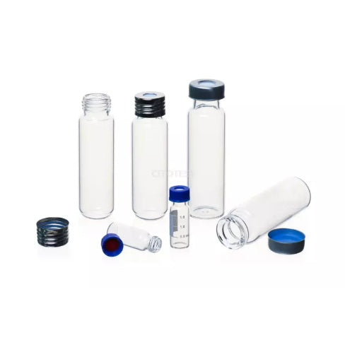 Blue screw cap, 9-425, PP material, Pre-slit White PTFE/Red Silicone Septa (cap only)