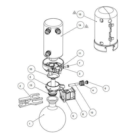 Secondary condenser V, set, for V-80/V-180/V-100  Incl. insulator and holder