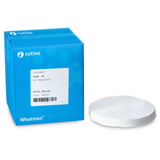 Whatman™ Grade 91 Qualitative Filter Paper Wet-Strengthened, circle, 125mm (subdivided into 100)