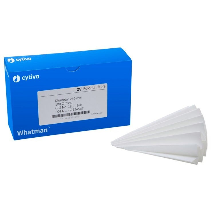 Whatman™ Grade 2V Pre-Folded Filter Paper for Qualitative Analysis, 125mm circle