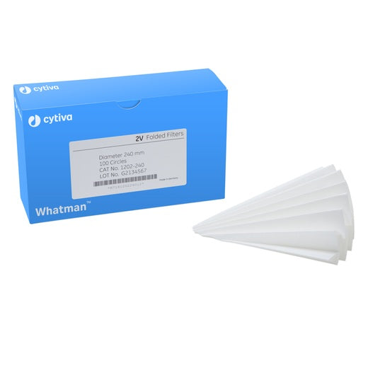Whatman™ Grade 2V Pre-Folded Filter Paper for Qualitative Analysis, 150mm circle
