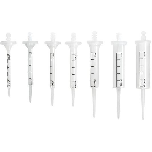 Set Of Encode Syringes 0.5ml 1.0ml 1.25ml 2.5ml 5ml 10ml & 12.5ml For AutoRep & Other Repeater Pipettes, Non-Sterile