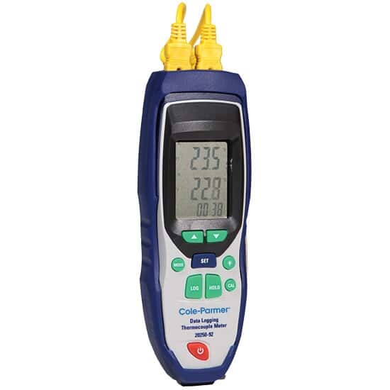 Dual-Input Data Logging Thermocouple Thermometer with NIST-Traceable Calibration