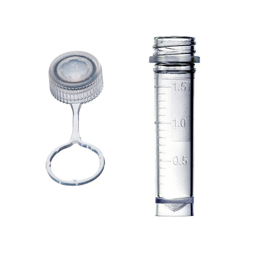 Tube 2ml Screw, Skirted Base, Graduated, Tethered Cap Assembled, Sterile