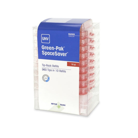 Tip 10ul, Universal-Fit, Green-Pak Spacesaver Stacked Refills
