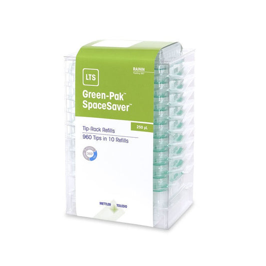 Tip 250ul, For Rainin Pipettes With LTS LiteTouch, Green-Pak Spacesaver Stacked Refills, Sterile, Low Retention