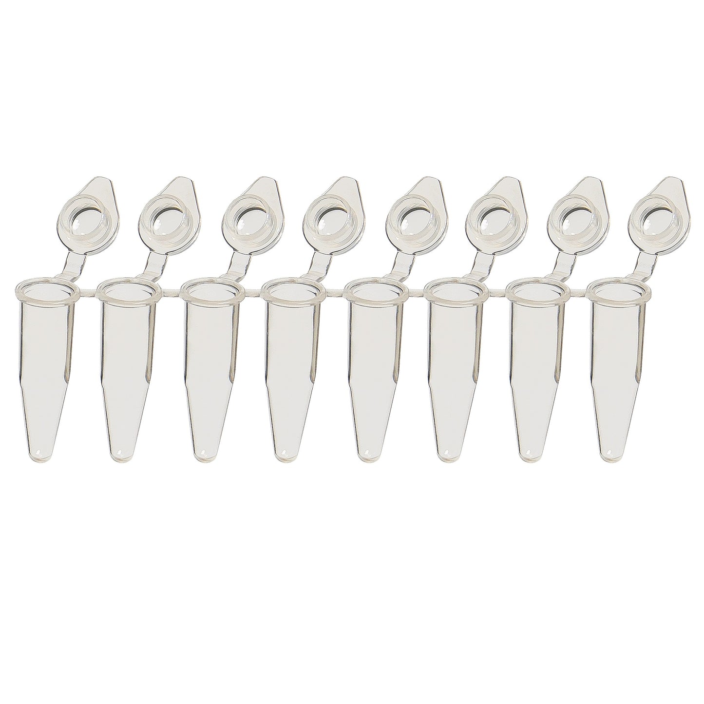 0.2 mL 8-Strip PCR SnapStrip® Tubes with Individually-Attached Dome Caps, Clear