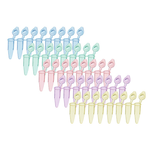 0.2 mL 8-Strip PCR SnapStrip® Tubes with Individually-Attached Dome Caps, Assorted Colours