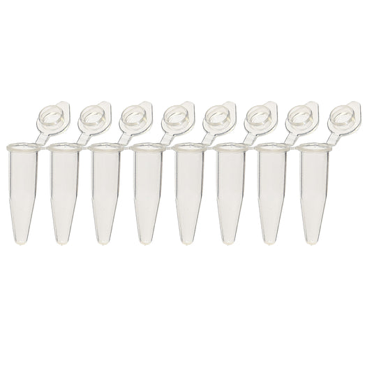 8-Strip PCR Tubes SnapStrip® With Individually-Attached Flat Caps, Clear