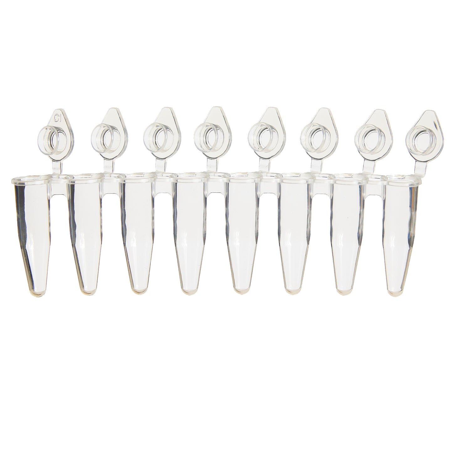 0.2 mL 8-Strip PCR UltraFlux® i Tubes, with Individually-Attached Flat Caps, Clear