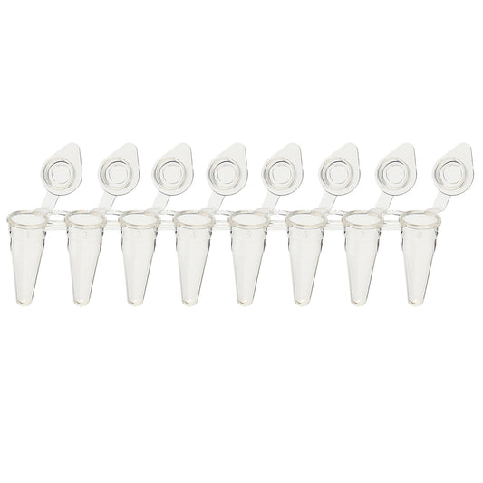 0.1 mL 8-Strip PCR UltraFlux® i Tubes, with Low-Profile,  Individually-Attached Flat Caps, Clear