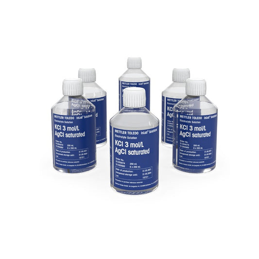 KCl-solution 3 mol/L, AgCl saturated, for Ag/AgCl reference systems 6 x 250mL