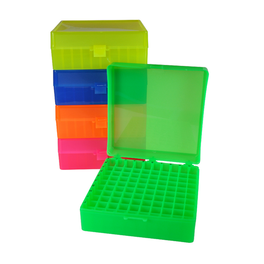 Rack Freezer Tubes Up To 2ml, 100-Place, Hinged Lid, Fluorescent Assorted