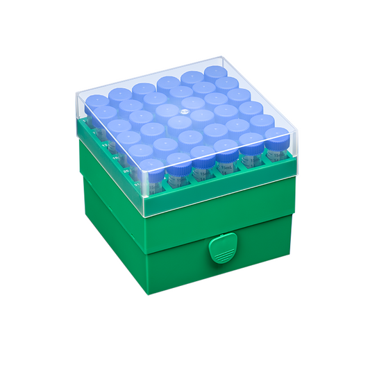 Rack Freezer 15ml Tubes, 36-Place, With Lid, Green