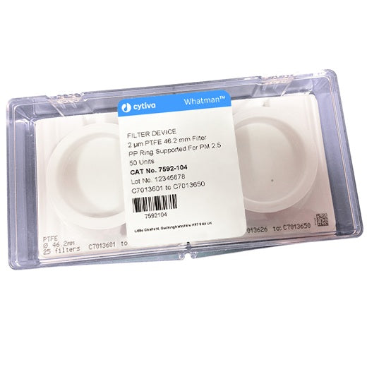 Whatman™ PM2.5 PTFE air membrane filter, 46.2 mm, support ring, sequentially numbered