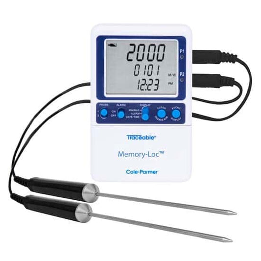 Traceable Memory-Loc™ Datalogging Thermometer; 2 Stainless Steel Probes