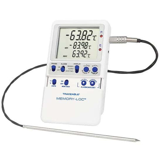 Traceable Memory-Loc™ Calibrated Datalogging Low-Temp Thermometer; 1 Stainless Steel Probe