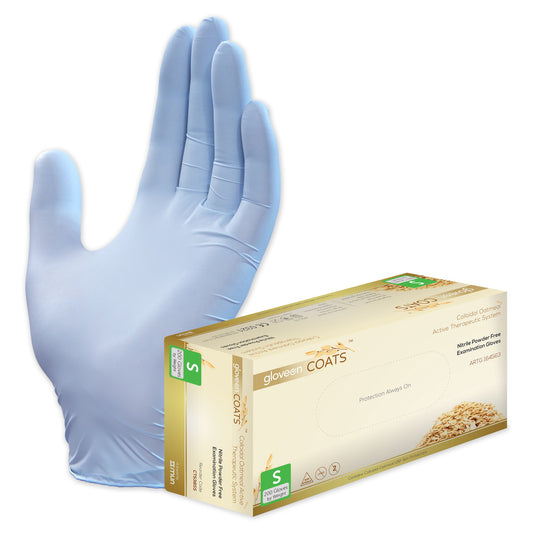 GloveOn® COATS® Colloidal Oatmeal Coated Nitrile Exam Gloves, Small