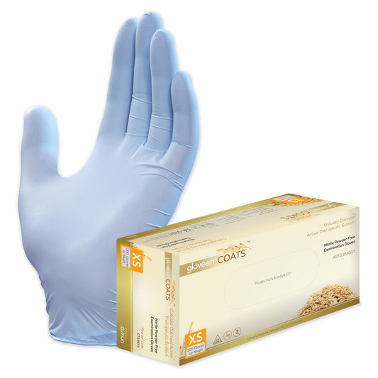 GloveOn® COATS® Colloidal Oatmeal Coated Nitrile Exam Gloves, Extra Small (previously CTS38XS)