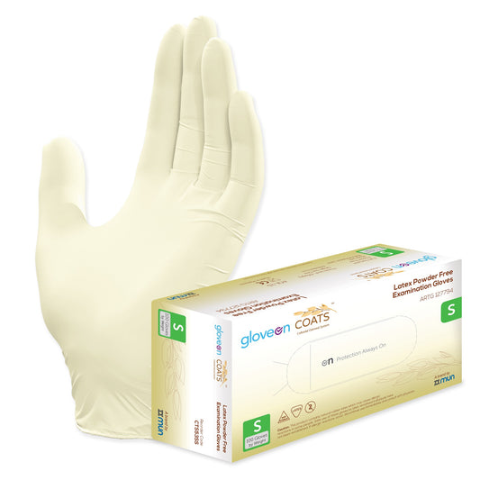 GloveOn COATS® Colloidal Oatmeal Coated Latex Exam Gloves Small