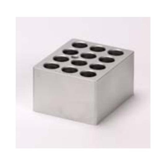 Block for 15ml Falcon tubes (16mm diameter). Wells = 12 (48mm deep & conical) thermometer hole compatible with Techne Dri-Block - previously Techne F3507