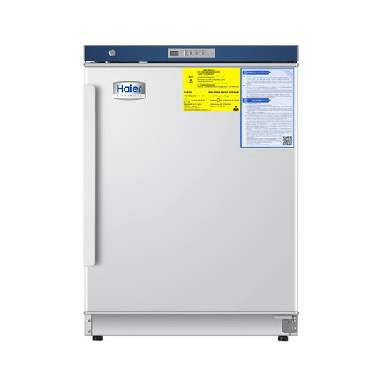 Haier HLR-118SF Spark Free Refrigerator, Under-Counter; Capacity 118L with 2 Shelves. Power Supply: 220-240/50 (V/Hz)