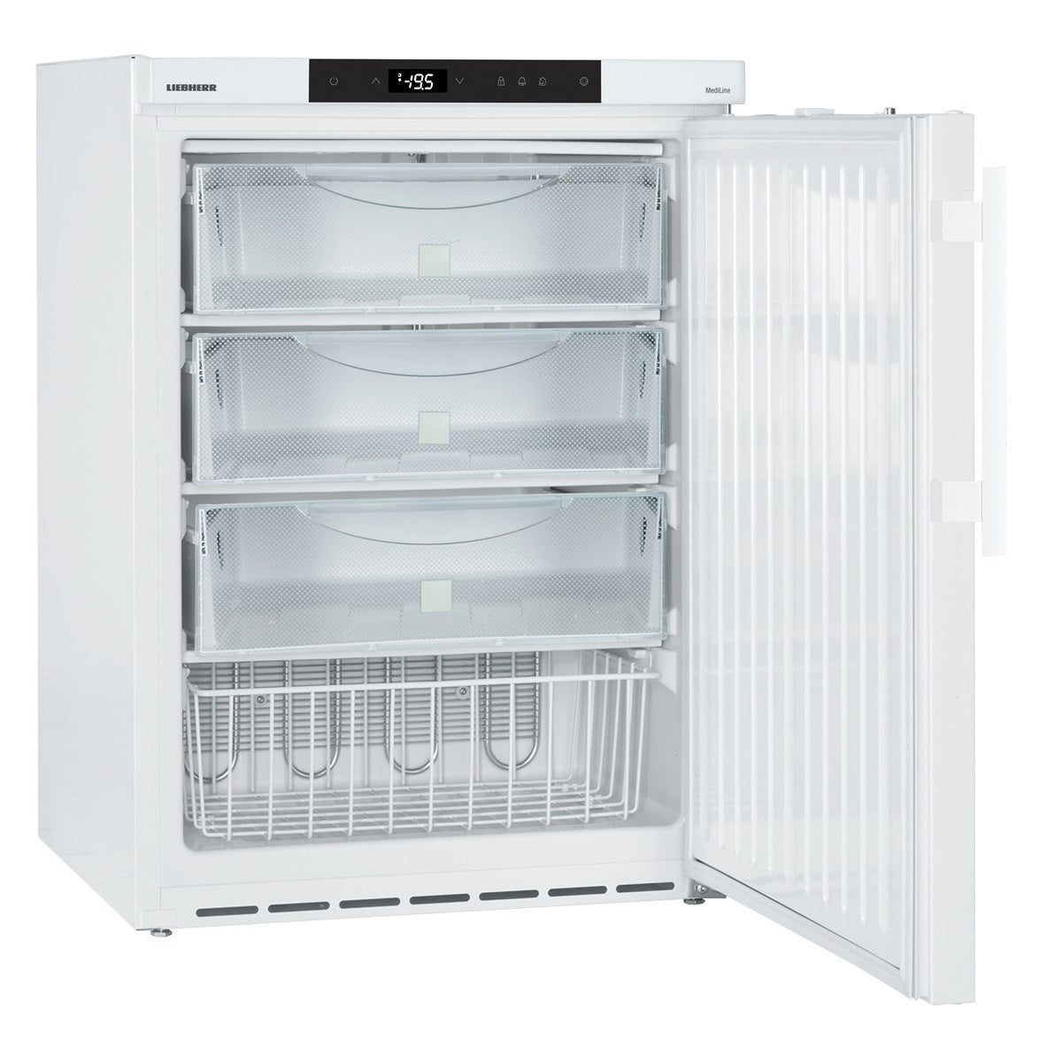 LGUex 1500 MediLine Sparkfree Underbench Laboratory Freezer with Solid Door and Comfort Electronic Controller, 129L