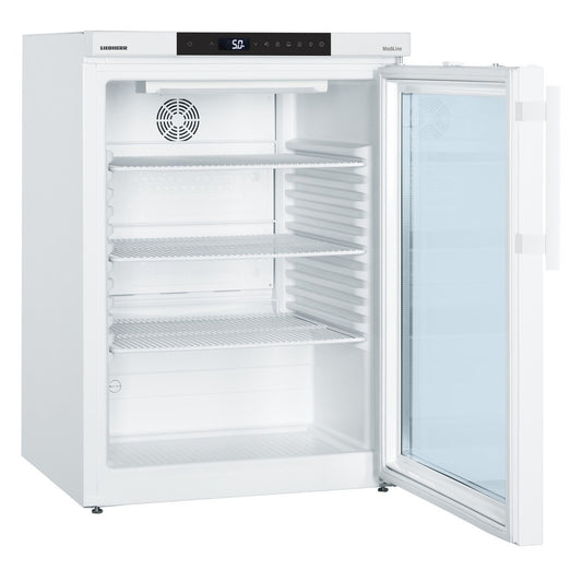 LKUv 1613 MediLine Underbench Laboratory Refrigerator with Comfort electronic controller and glass door 132L