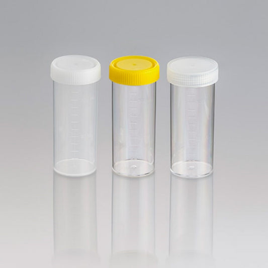 Container 120ml PP, Flat Bottom, White Screw Cap 108 x 44mm, Unlabelled