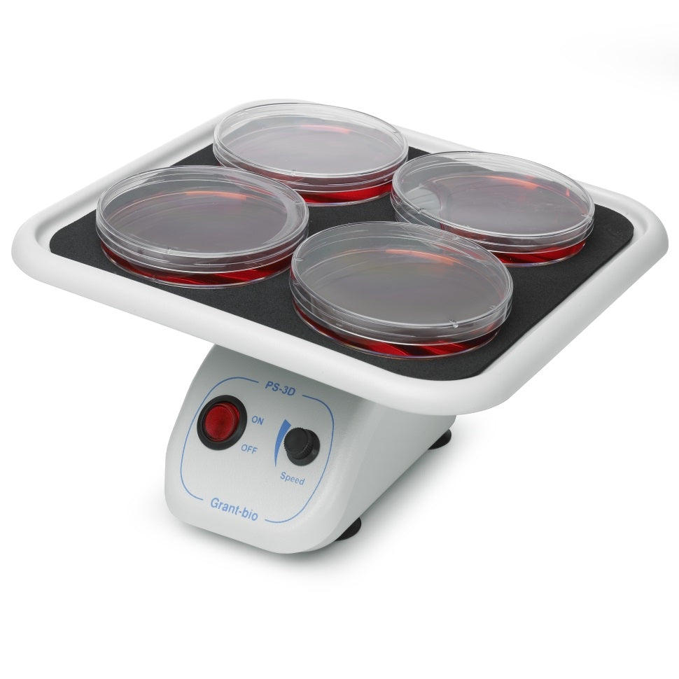 Mini 3D platform rotator, fixed 7° angle, 5 to 60 rpm, 0.5kg load, flat platform with non-slip mat included