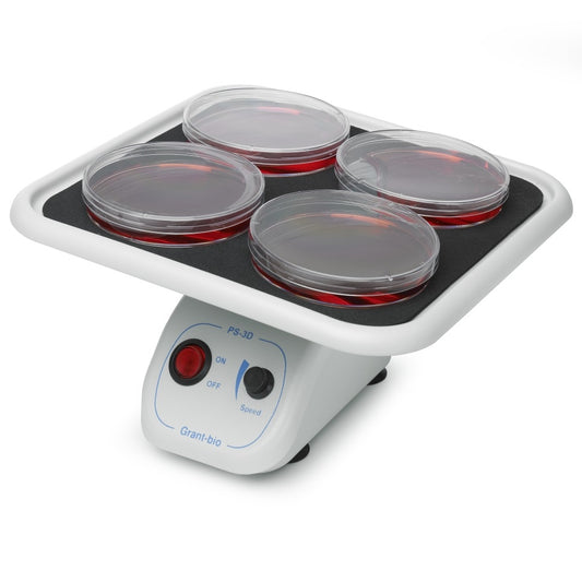 Mini 3D platform rotator, fixed 7° angle, 5 to 60 rpm, 0.5kg load, flat platform with non-slip mat included