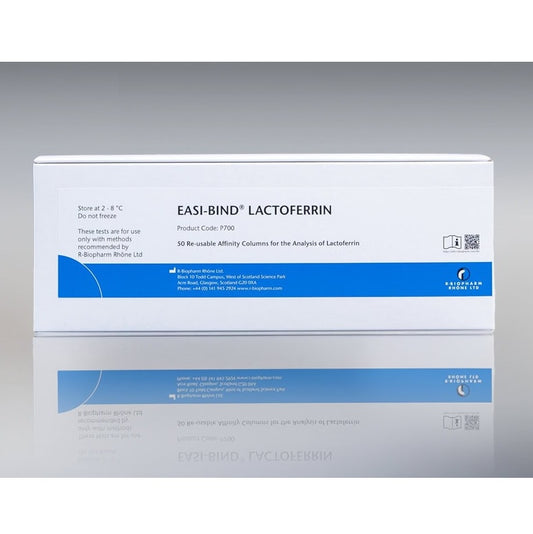 EASI-BIND® LACTOFERRIN - heparin affinity column that binds lactoferrin. Can be used up to 10 times. For use with Official Methods.