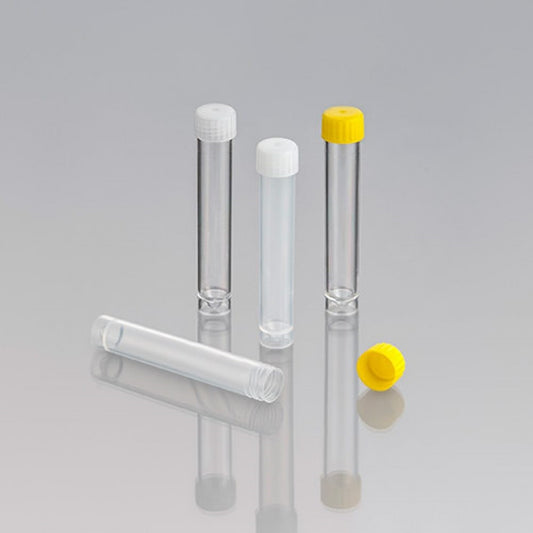Tube 10ml Vee bottom PS LabCSF Spec123 Yellow Cap Gamma Sterile, 97 x 16mm, Numbered set of 3