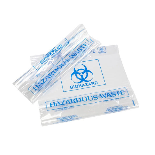 Autoclave Bags, 305x660mm x 38um, PP, to 145 deg, with Haz. Waste print