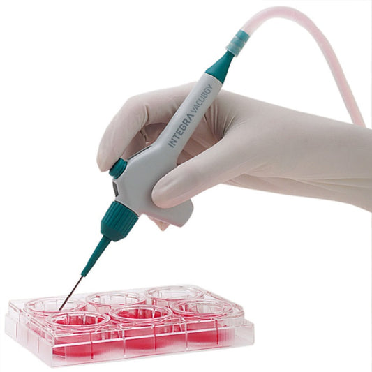 VACUBOY Hand-Held Aspiration Set; Includes Stand, Rubber Adapter For Pasteur Pipettes, 1-Channel Stainless Steel Adapter, 1-Channel Plastic Adapter with Ejector for Disposable Tips