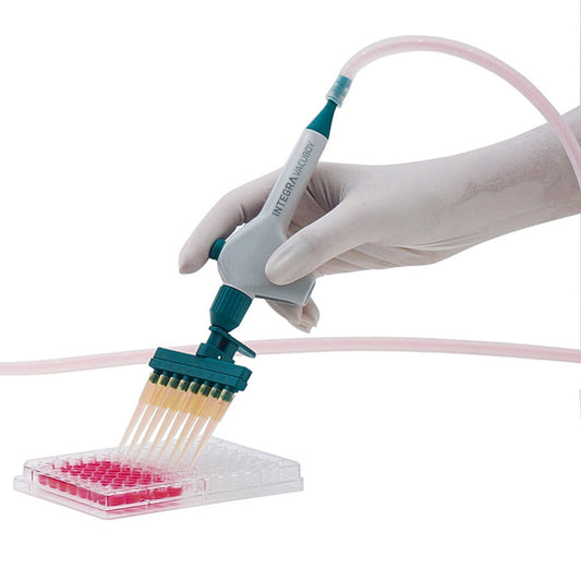VACUBOY Hand-Held Aspiration Set; Includes Stand, Rubber Adapter For Pasteur Pipettes, 1-Channel and 8-Channel Stainless Steel Adapters, 1-Channel and 8-Channel Plastic Adapters with Ejector for Disposable Tips